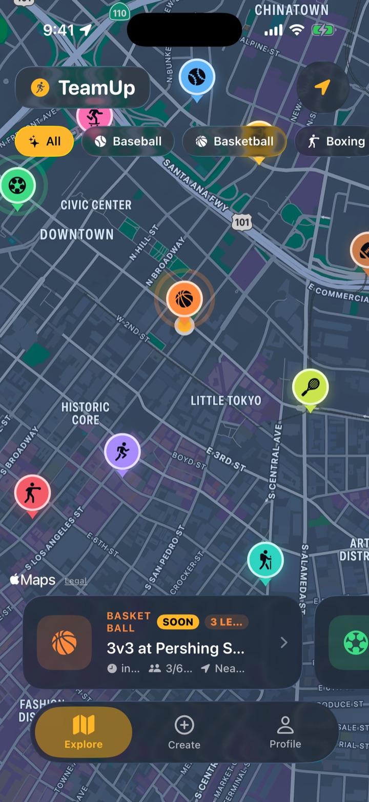 Live map of nearby games